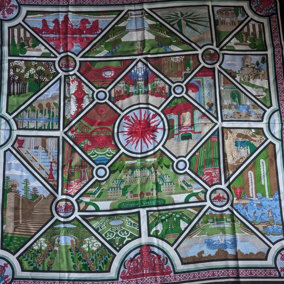 Hermes 100% Silk square Scarf, Versailles print - Picture 3 of 8